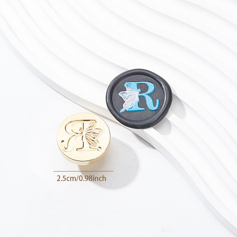 Butterfly Letter Seal(A~Z)Seal Stamp Brass Head With Wooden Handle Make Wax Seals For Wedding Invitations/Envelopes/Gift Wrap