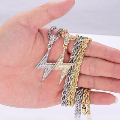 Fashion Retro Lightning Men Hip Hop Necklace Jewelry