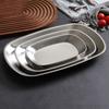 Stainless Steel Dessert Salad Plate Portable Food Serving Tray Picnic Dinner Plate Camping Use