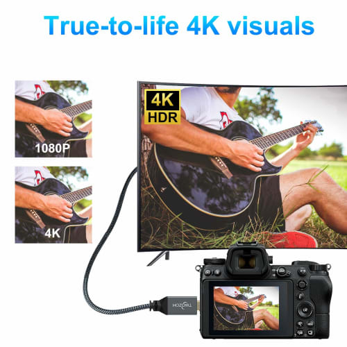 Twozoh Micro HDMI to HDMI Cable 3M (HDMI Micro Type D Male - HDMI Type A Male) 3D 4K 1080P @60Hz High Speed ??Micro HDMI HDMI Cable Compatible with Go
