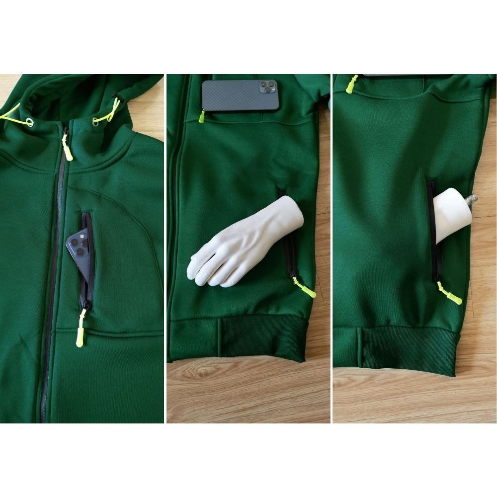 Stor herr höst- och vinter sport fitnessjacka, avslappnad sweatshirt med armdragkedja, kofta, jacka med huva, sweatshirt med huva