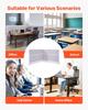 Office Divider Privacy Partitions, 2-Pack, 1.83m x 1.22m Room Divider Walls, PET Workstation Cubicle Partition with Outlet Covers, Freestanding