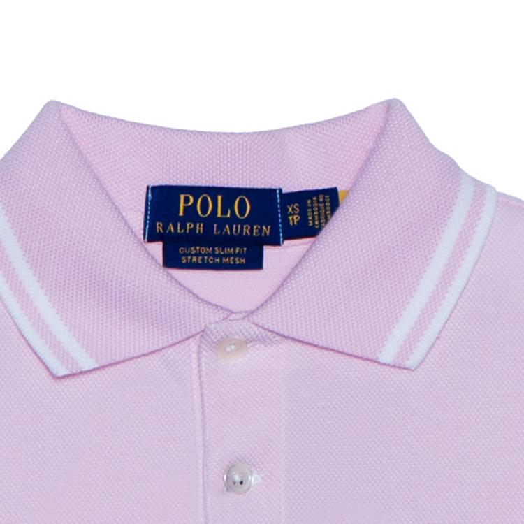 Polo Ralph Lauren Striped Logo Embroidered Short Sleeve Polo Shirt Men Tops Pink 710898948-003