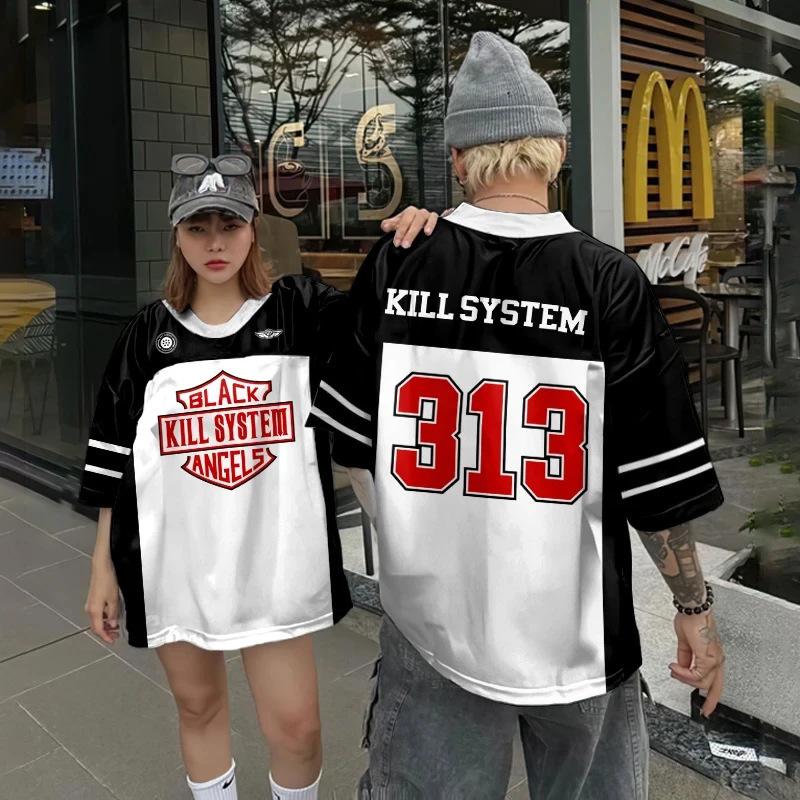 Unisex Casual Loose Fit American High Street Basketball Jersey T-shirt