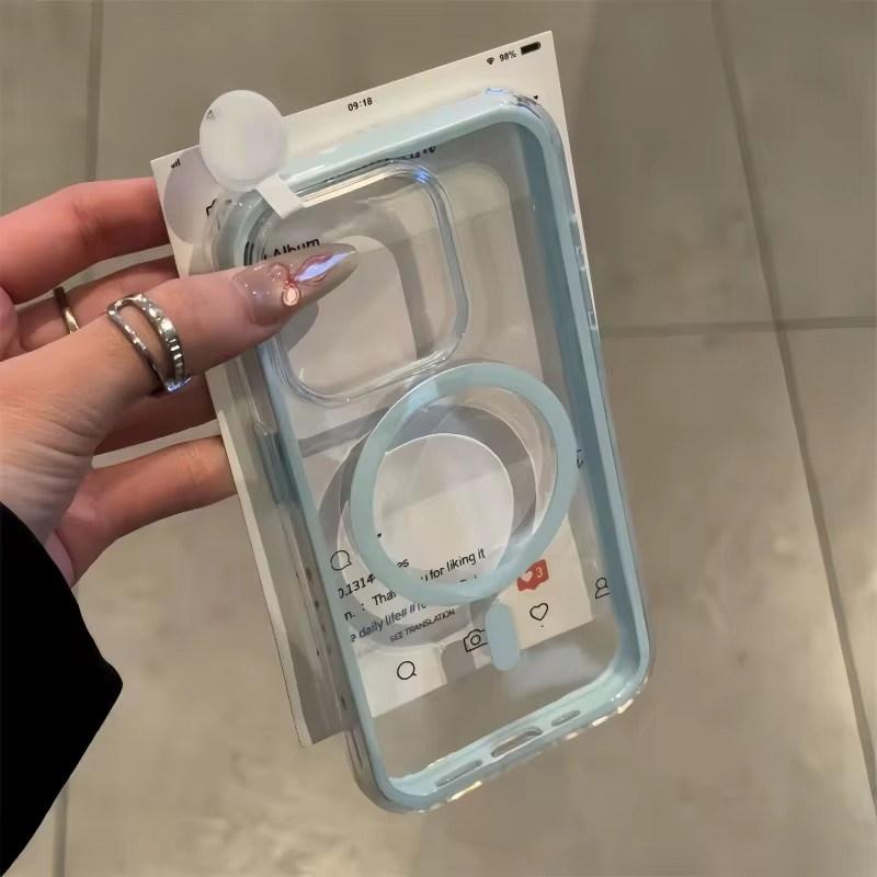 Luxury Candy Shockproof Bumper Clear For Magsafe Case for iPhone17 16 15 14 13 12 11 Pro Max Plus Magnetic Wireless Charging Cover