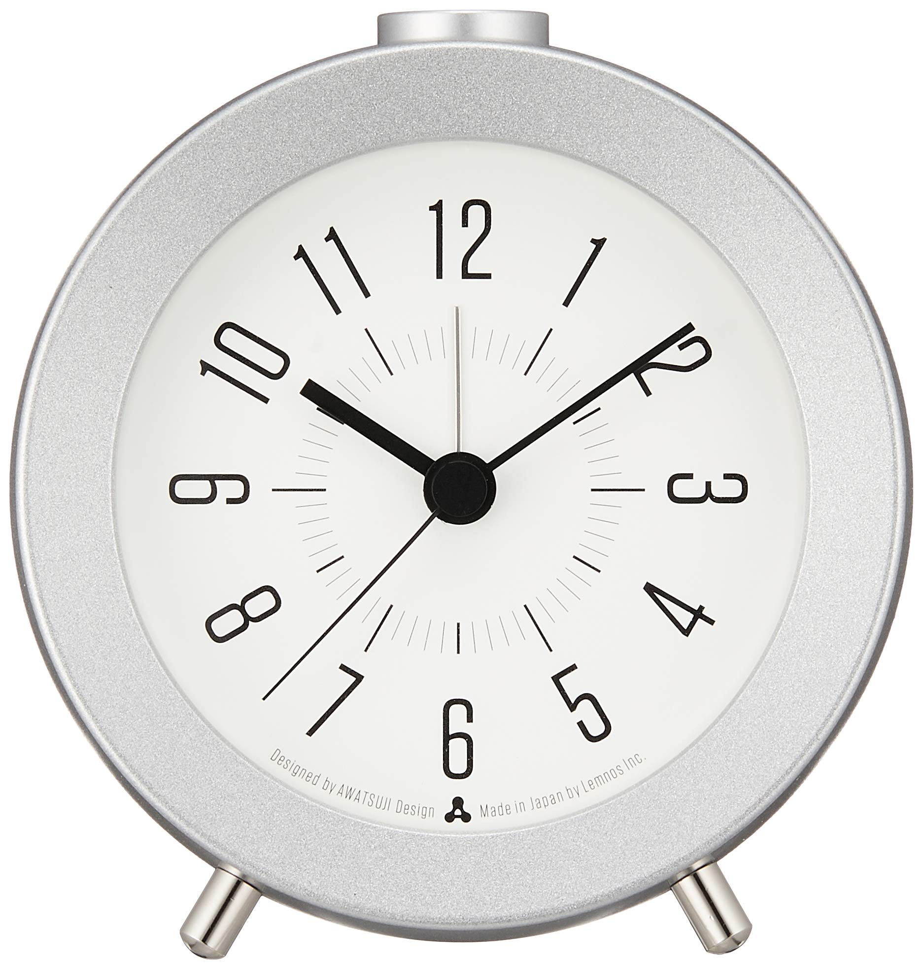 Lemnos Analog Alarm Clock JIJI alarm Silver SL Lemnos (Lemnos) AWA13-04 w100×h107xd58mm