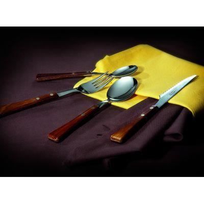 Couteau à Steak avec lame crantée - Manche effet bois