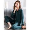 Pajamas women's spring and autumn long-sleeved plus size purple high-end autumn and winter cardigan loungewear