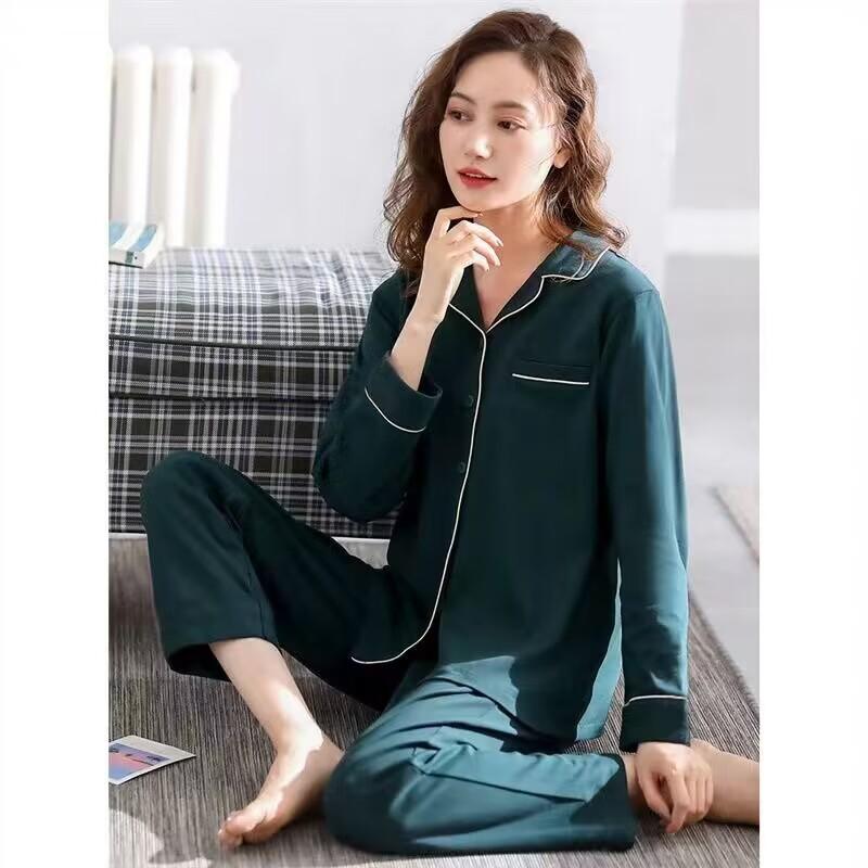Pajamas women's spring and autumn long-sleeved plus size purple high-end autumn and winter cardigan loungewear