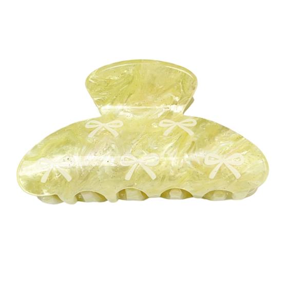 Hair Claw for Women Bow Print Hair Clip Pearlescent Texture Shark Hair Claw