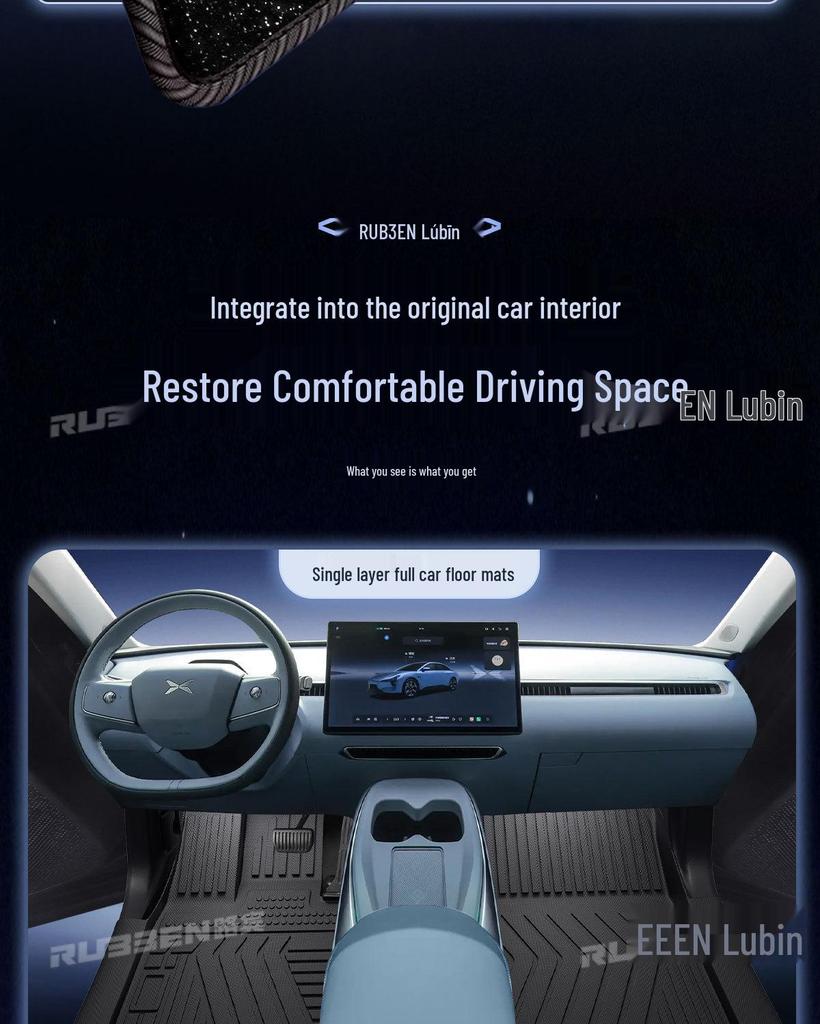 Lubbin Full Coverage TPE Floor Mats for XPeng M03 - Complete Set of Customized Protective Door Sill Accessories