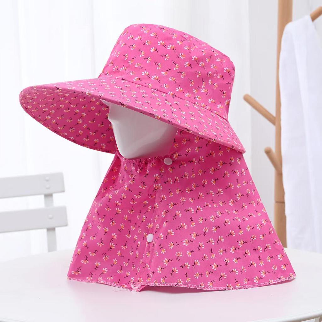 Women's Sun Protection Wide Brim Hat with Face Mask - UV Protection for Summer Activities