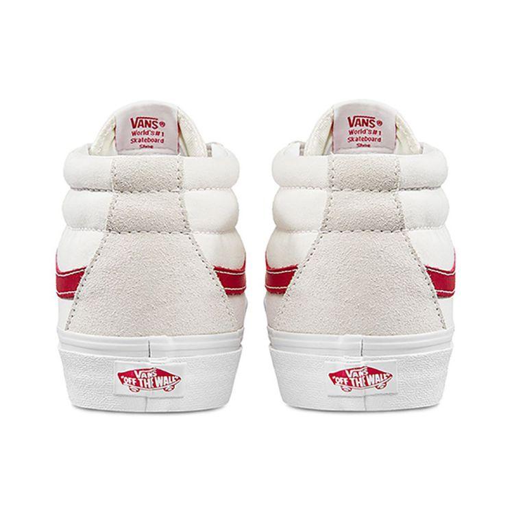Vans Sk8 Stylish Versatile Casual Mid-Top Skate Shoes Unisex Sneakers Off-White Red VN0A391FOXS