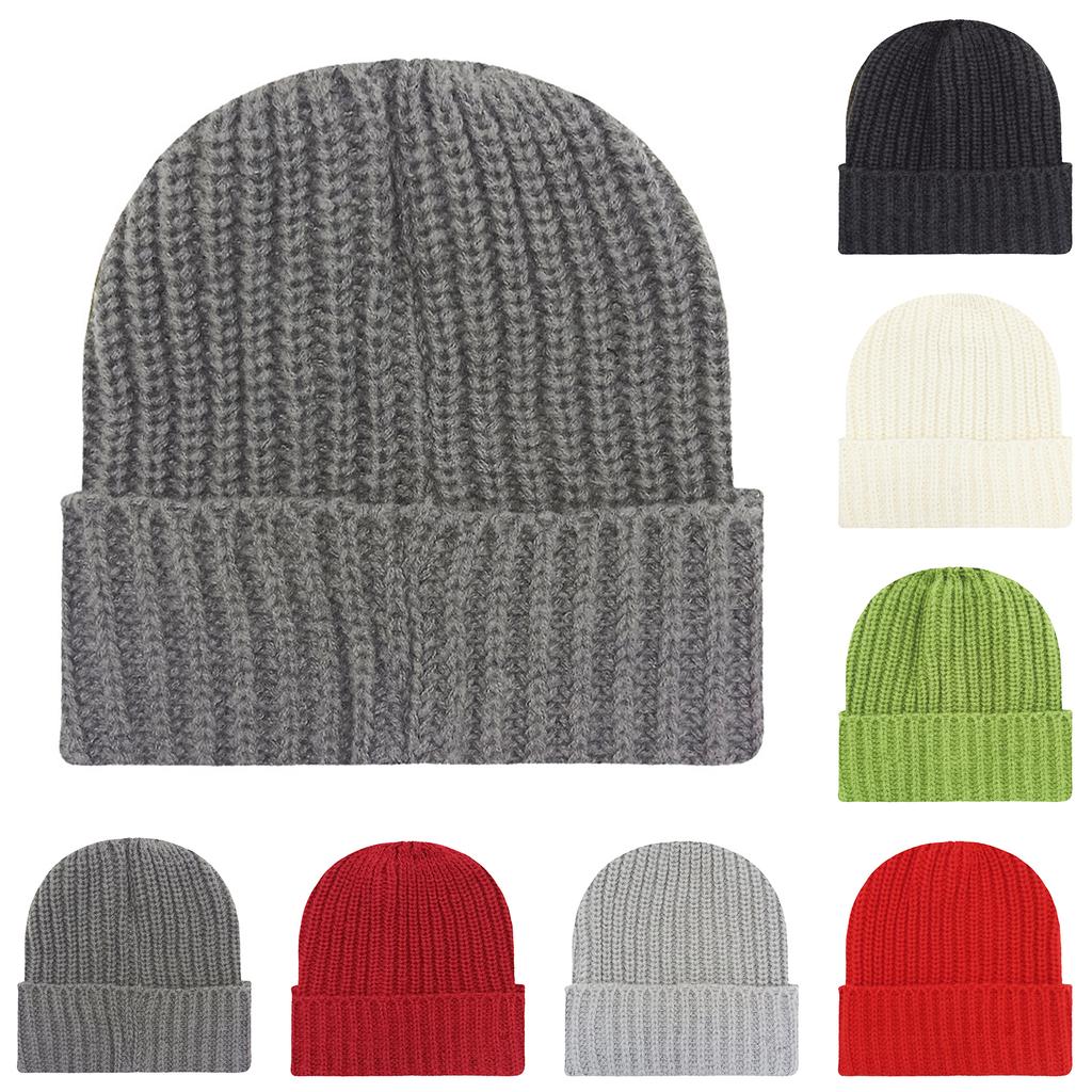 Men's And Women's Thick Needle Knitted Hat For Warmth, Flip Over Hood, Thickened Straight Strip, Versatile Yarn