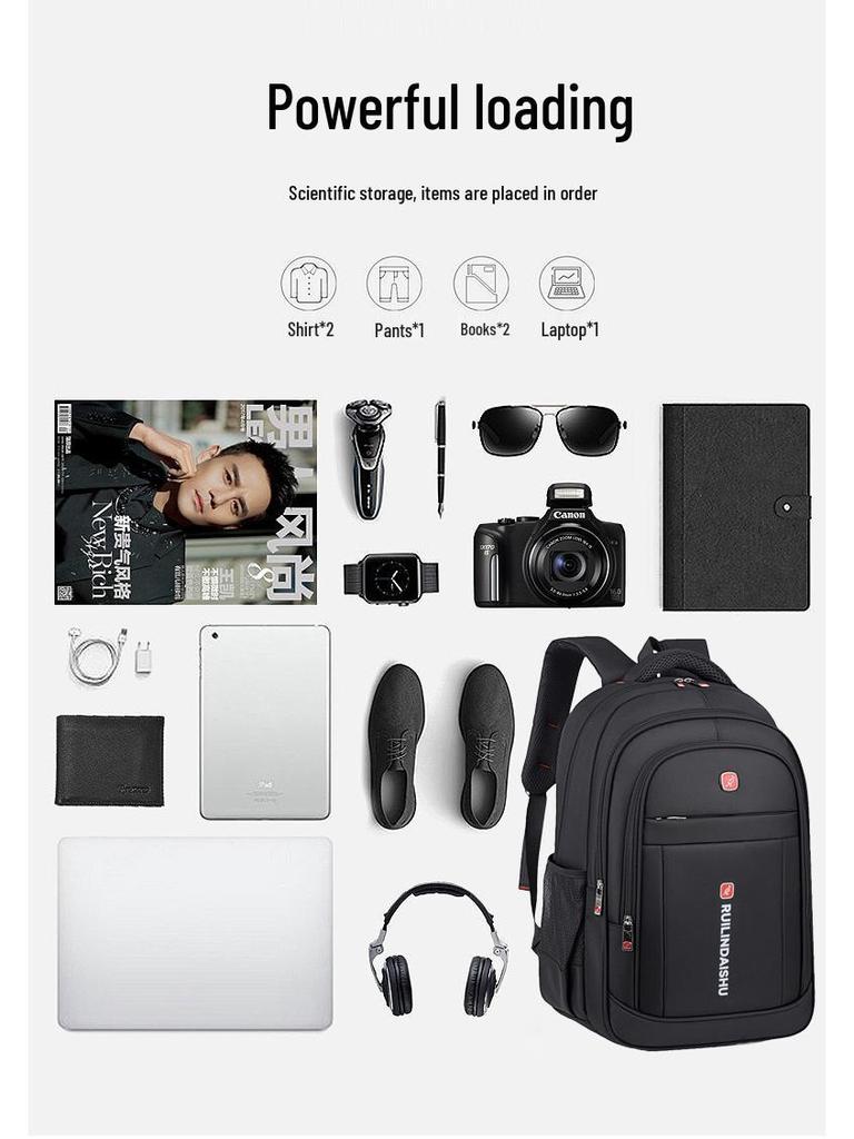 Men's Versatile Cross-Border Backpack: Large Capacity Business, Casual, Sports, Travel, and School Bag