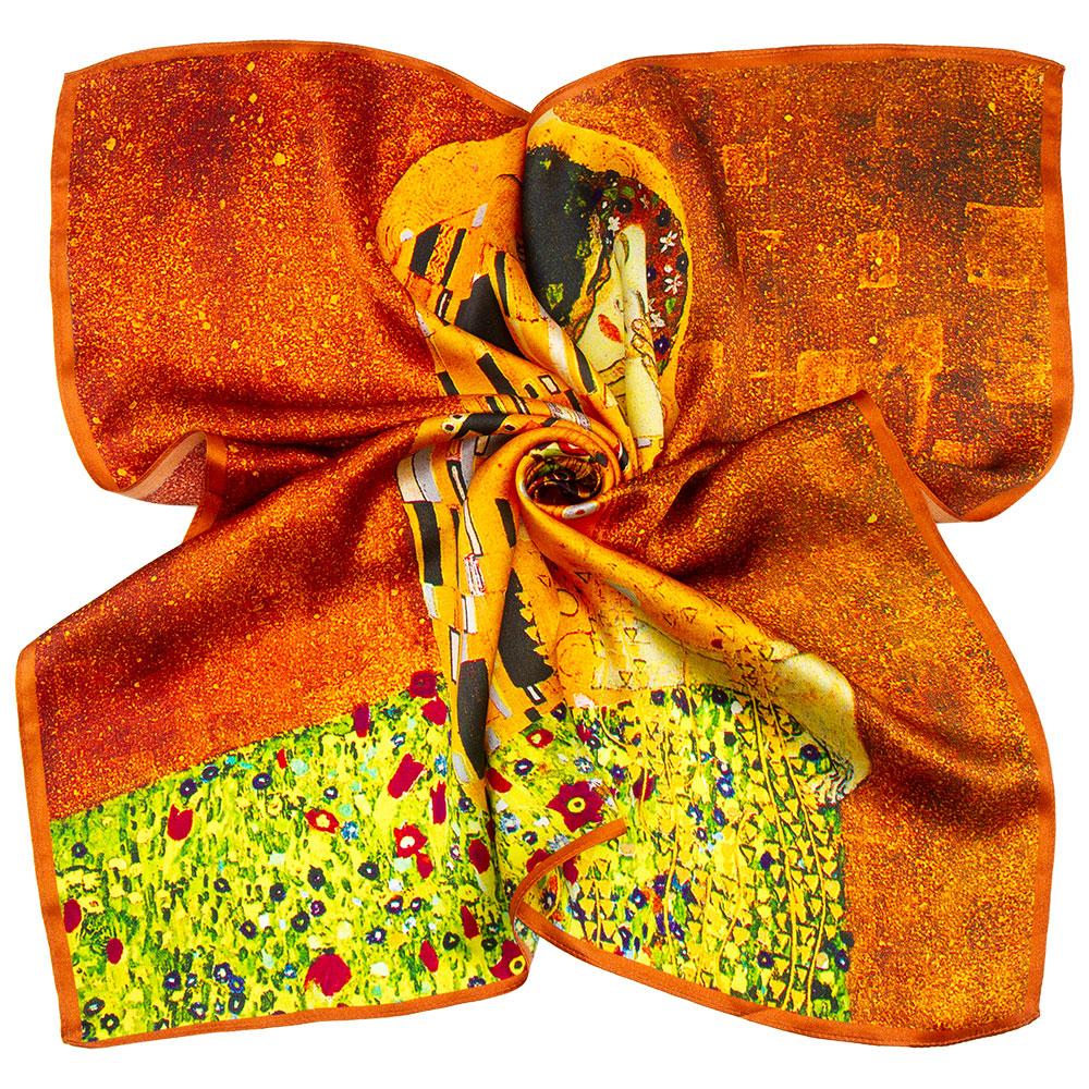 53cm 65cm 100% Natural Silk Smooth Scarves Muffler Female Customized Square Autumn Women's Shawl Hijab Friend Gift Kiss Painting