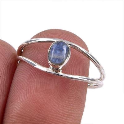 Natural Kyanite Gemstone Handmade 925 Sterling Silver Jewelry Ring Size 7.5 I7E64