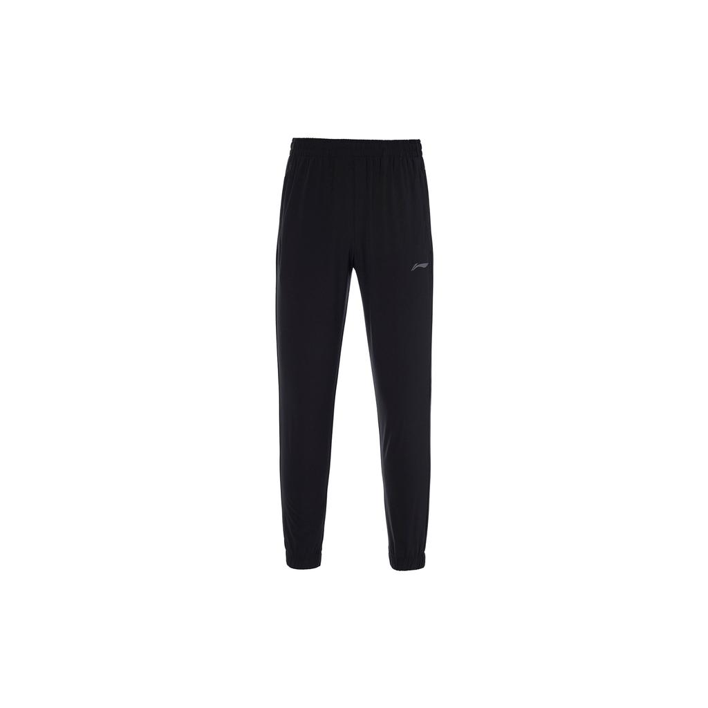 Li-Ning Fitness Series Embroidered Logo Straight-Leg Quick-Drying Knit Sports Pants Men Bottoms Black AYKT207-1