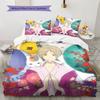 Natsume'sbook Pattern Bedding Quilt Set Quilt Cover Pillowcase Home Decoration Birthday Gift (1 * Duvet Cover + 2 * Pillowcase, Without Core)
