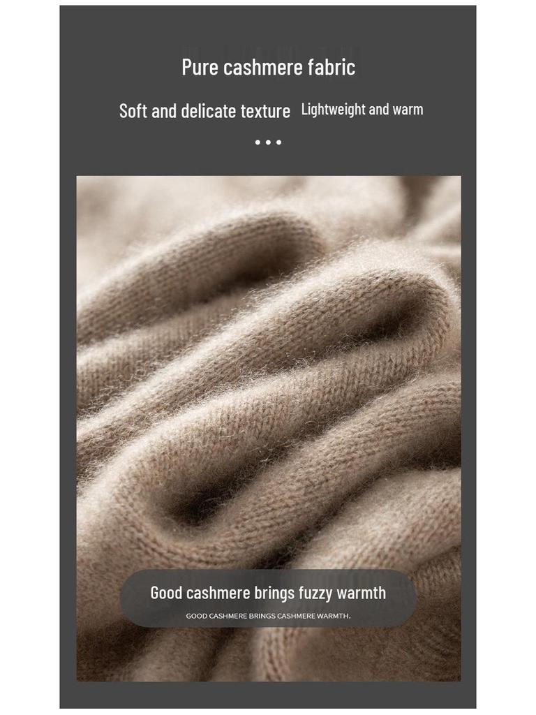 Men's Cashmere High Neck Sweater - Warm Base Layer for Autumn & Winter, Business Casual, Double Strand, Classic Design.