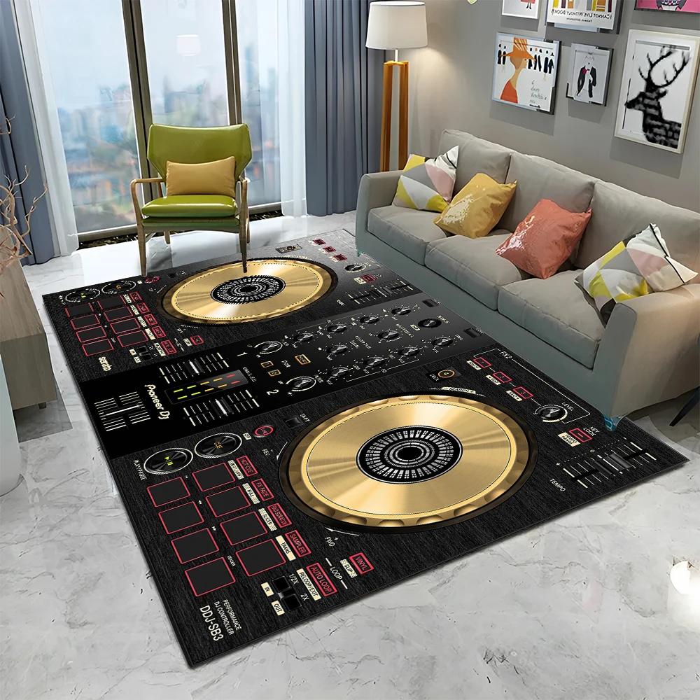 3D DJ Music Screen Keyboard Cartoon Carpet Rug for Home Living Room Bedroom Sofa Doormat Decor,Child Area Rug Non-slip Floor Mat