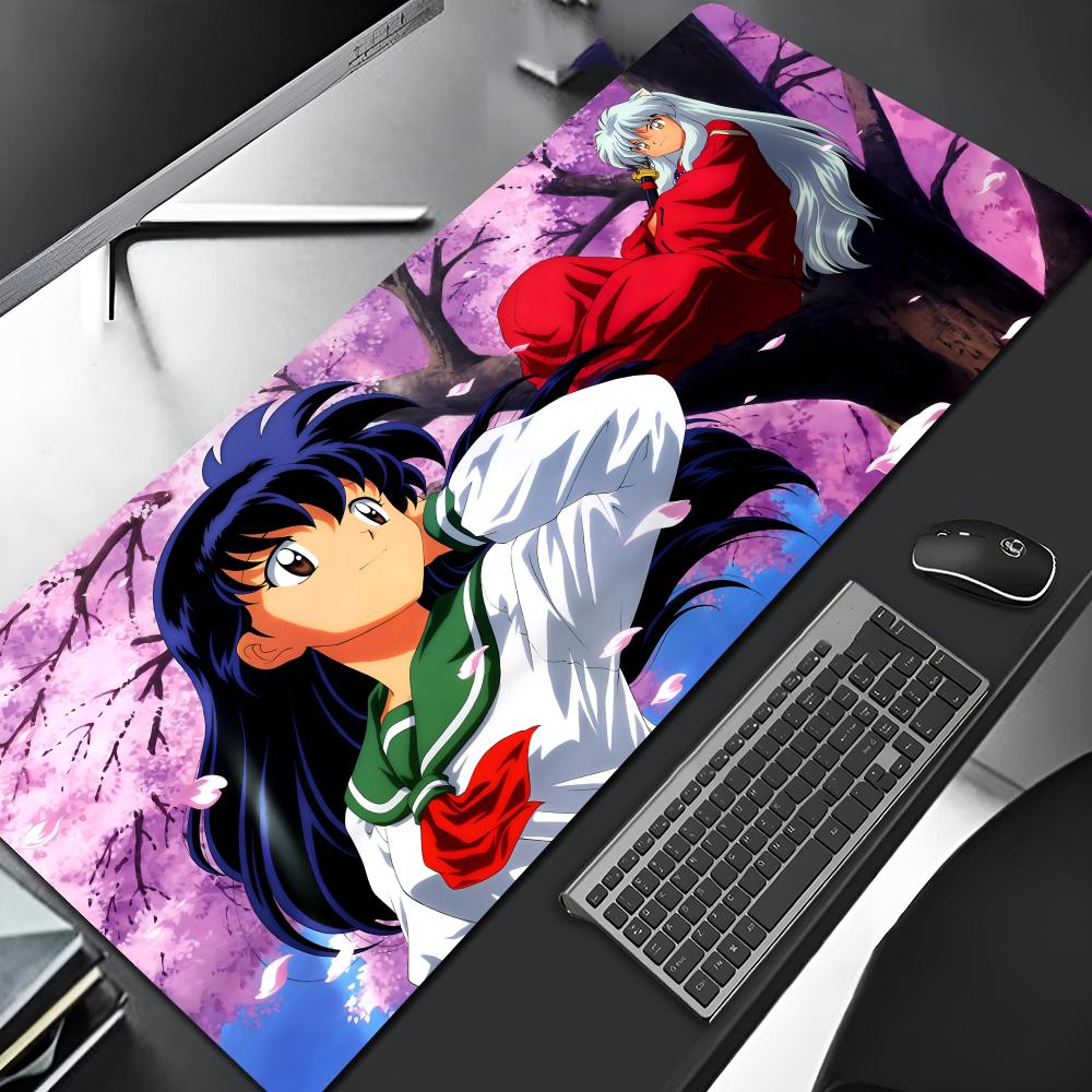 Anime Inuyasha Mouse Pad Edge Big Gaming Locking Computer Gamer Large Kawaii Rubber Art Mousepad Laptop Desk Mat