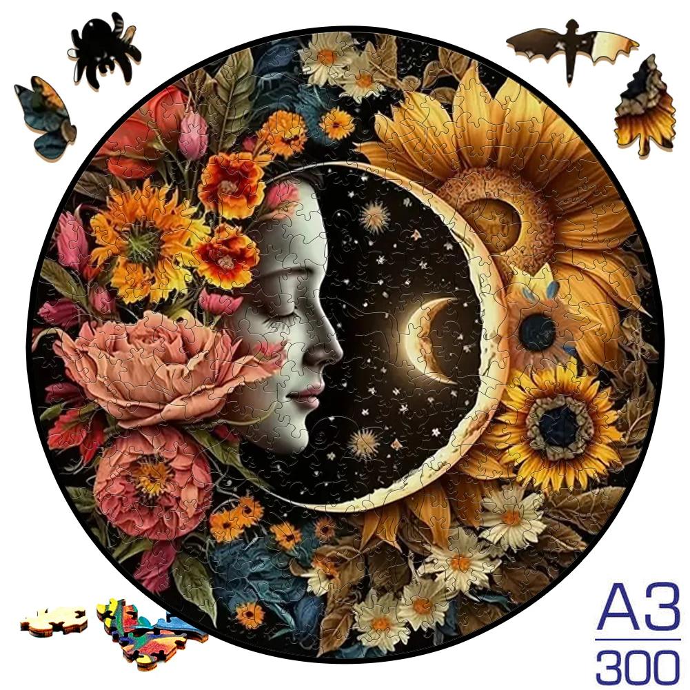 Non-Toxic Moon A3/A4/A5 Size Wood Jigsaw Puzzle With For Adults Children Not Common Shape A Gifts For Parent-Child Games And Family Fu