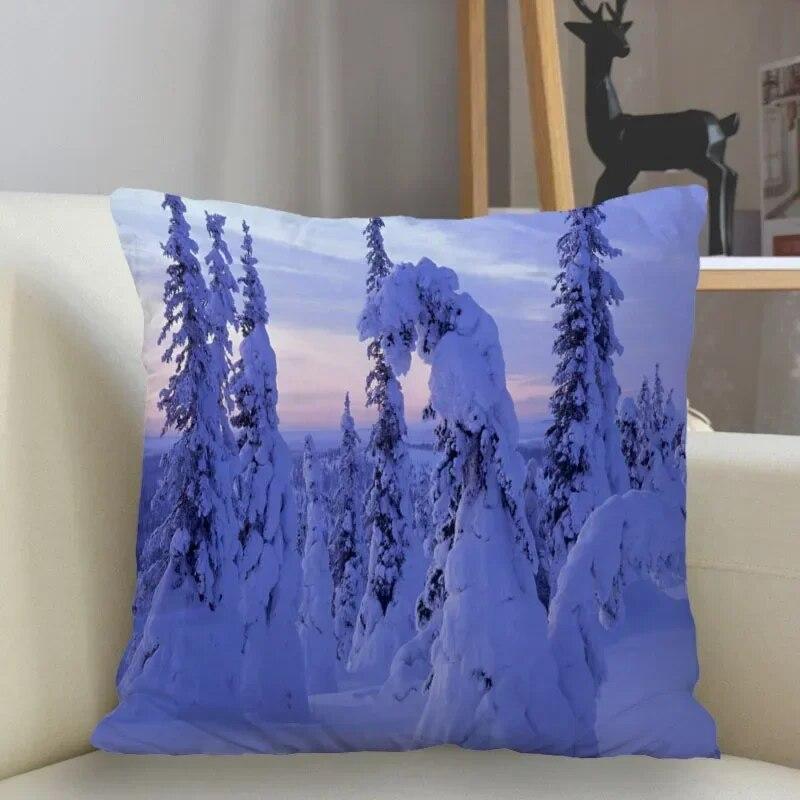 Snow Pillowcase Square  Zipper