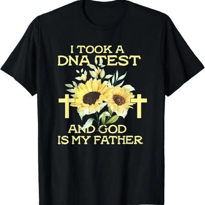 Ich habe einen DNA-Test gemacht und Gott ist mein Vater Lustiges Zitat Sonnenblume T-Shirt