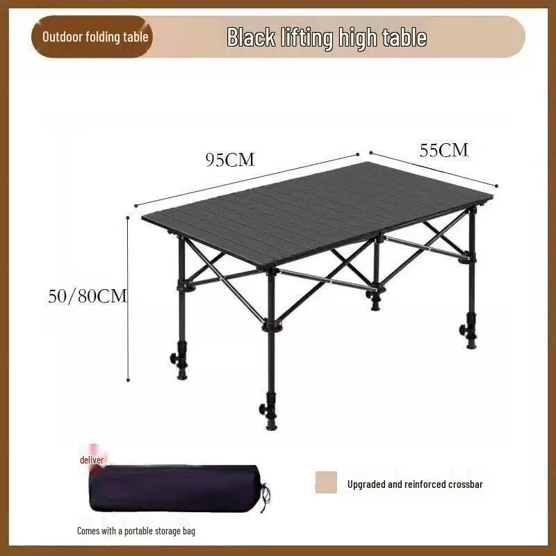 OEING Adjustable Outdoor Folding Roll-Up Table