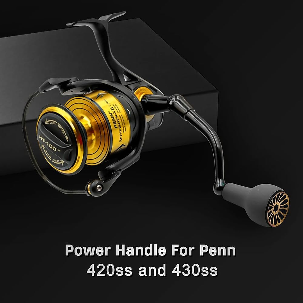 JINOHNAMILL Powerhandtag för Penn Spinfisher 420ss, 430ss, 704, 706 och 706L, Plug and Play med TPE27 Grå Knopp