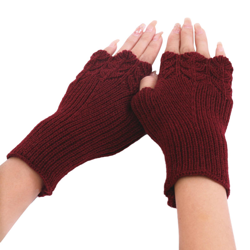 Women Knitted Warm Half Gloves Autumn Winter Fingerless Gloves Arm Sleeve Girls Fashion Casual Accessories Mittens