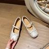Small Version~ 4.5cm Inner Height Increase! French Fairy Style Bow Light Mouth Single Shoes Women's Soft-soled Ballet Shoes