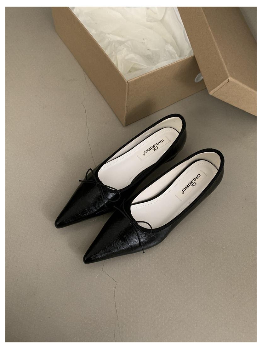 

Elegant Bow Knot Pointed Toe Flats Ballet Shoes Women Comfort Slip On Ladies Ballerinas Single Loafers Female Mary Janes Zapatos 35