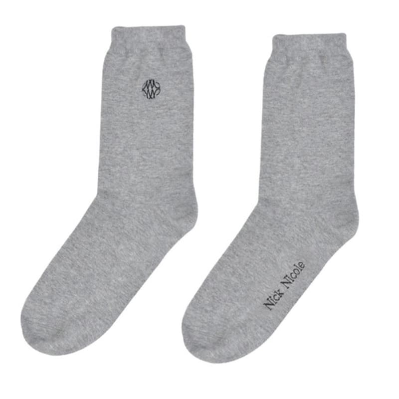 NICK&NICOLE NICK NICOLE LOGO SOCKS_GRAY