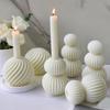 Unique Scented Candle Making Mould Fashionable Striped Sphere Scented Candle Mold for Unique Home Decors and Gifts