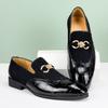 Men's Formal Leather Shoes British Style Oxford Loafers Pointed Toe Breathable Non-Slip Business Dress Wedding Office Green Shoe
