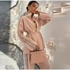 Sequined Jacket Pants Women Outfit Elegant Zippers Long Sleeve Coat Wide Leg Elastic Waist Trousers Street Lady Set 2026 Autumn