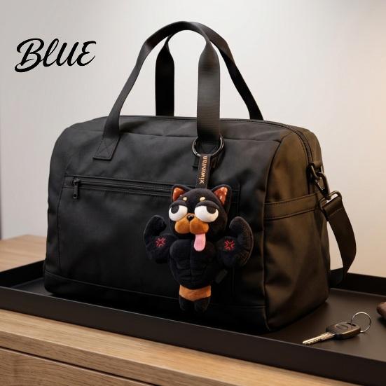 Hanging Dog Plushie Plush Muscular Bag Charm Stuffed Pendant for Charm Backpacks Handbags Schoolbags Animal with Metal Ring Handbag Accessory