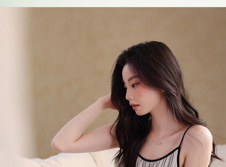 Xuan Liang [with chest cushion] sexy nightgown for women in summer, thin ice silk suspender, cool simulation silk home wear