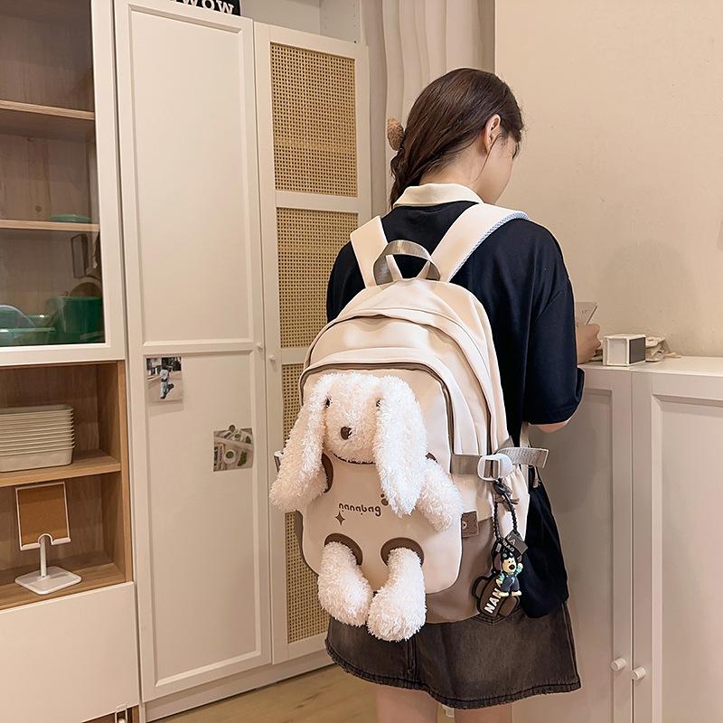 School Bag Girl Fashion Girl Cute Bear High Value Junior High School Student Pupil Doll Backpack Plush