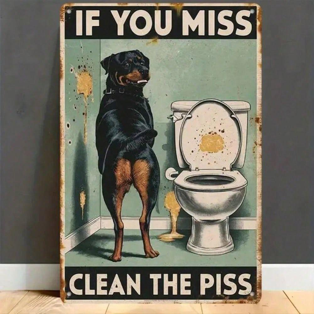 Vintage Metal Poster Wall Art Funny Cleaning Sign Bathroom Decor