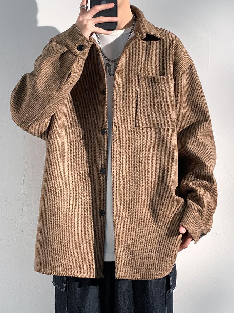 Men's Wool Coats - New Spring/Autumn Styles, Loose Fit, Retro, High-End Trendy Casual Lapel Jackets