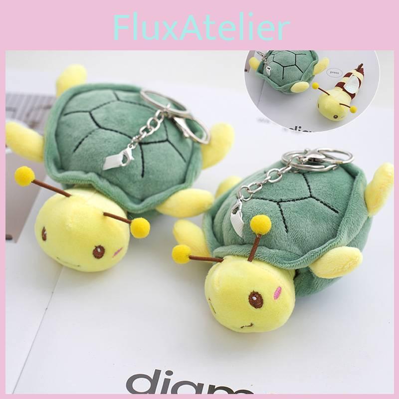 Adorable Plush Turtle Bee Keychain Soft Crystal Velvet Stuffed Animal