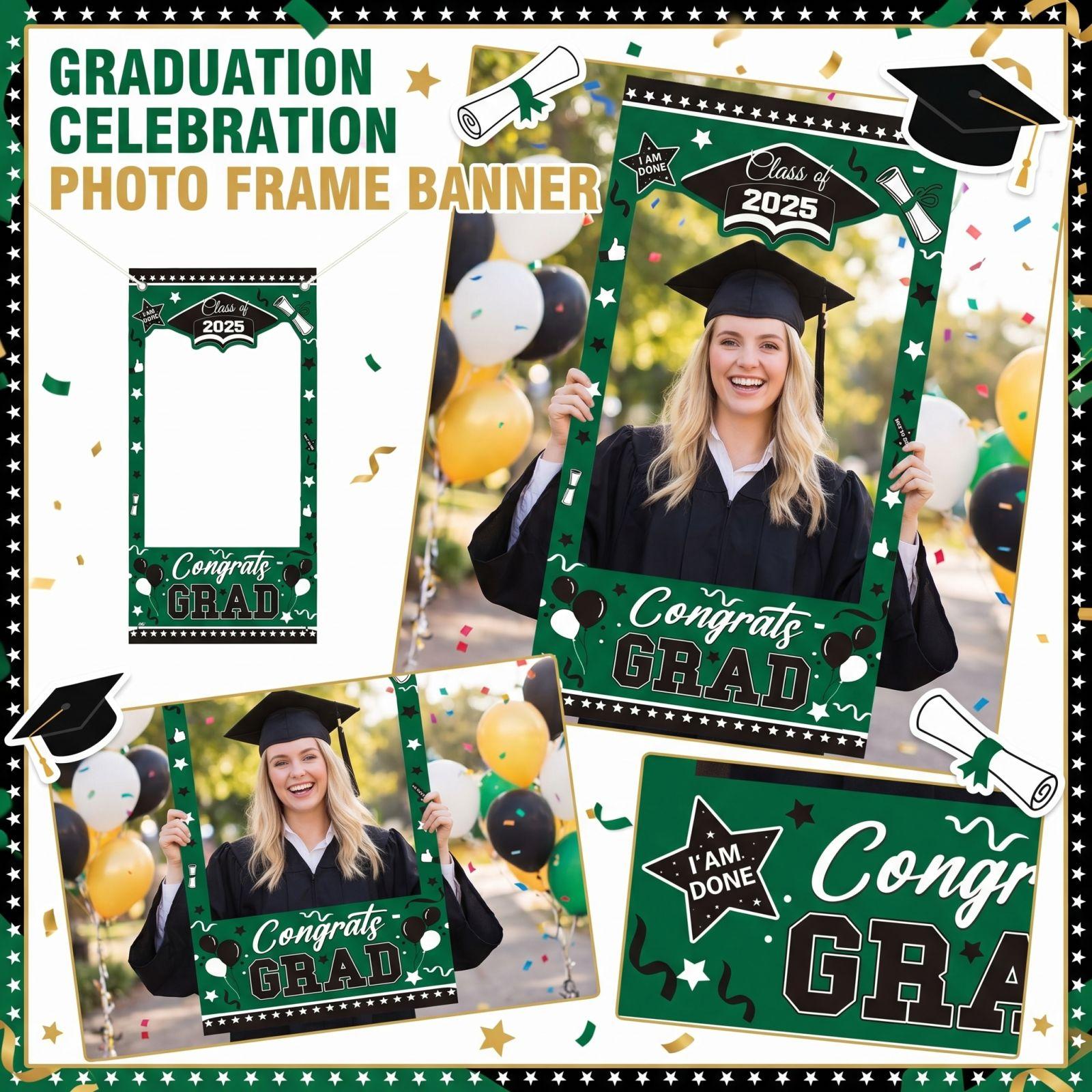 

Graduation Hollow Out Large Photo Frame Background Cloth For Photography one size