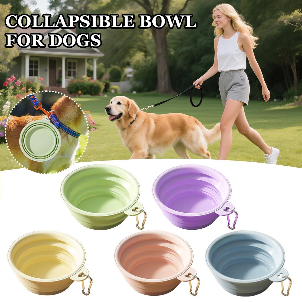 350ml/1000ml Collapsible Dog Bowl Outdoor Travel Pet Drinking Bowl for Dog Cats Folding Silicone Bowl Puppy Food Container