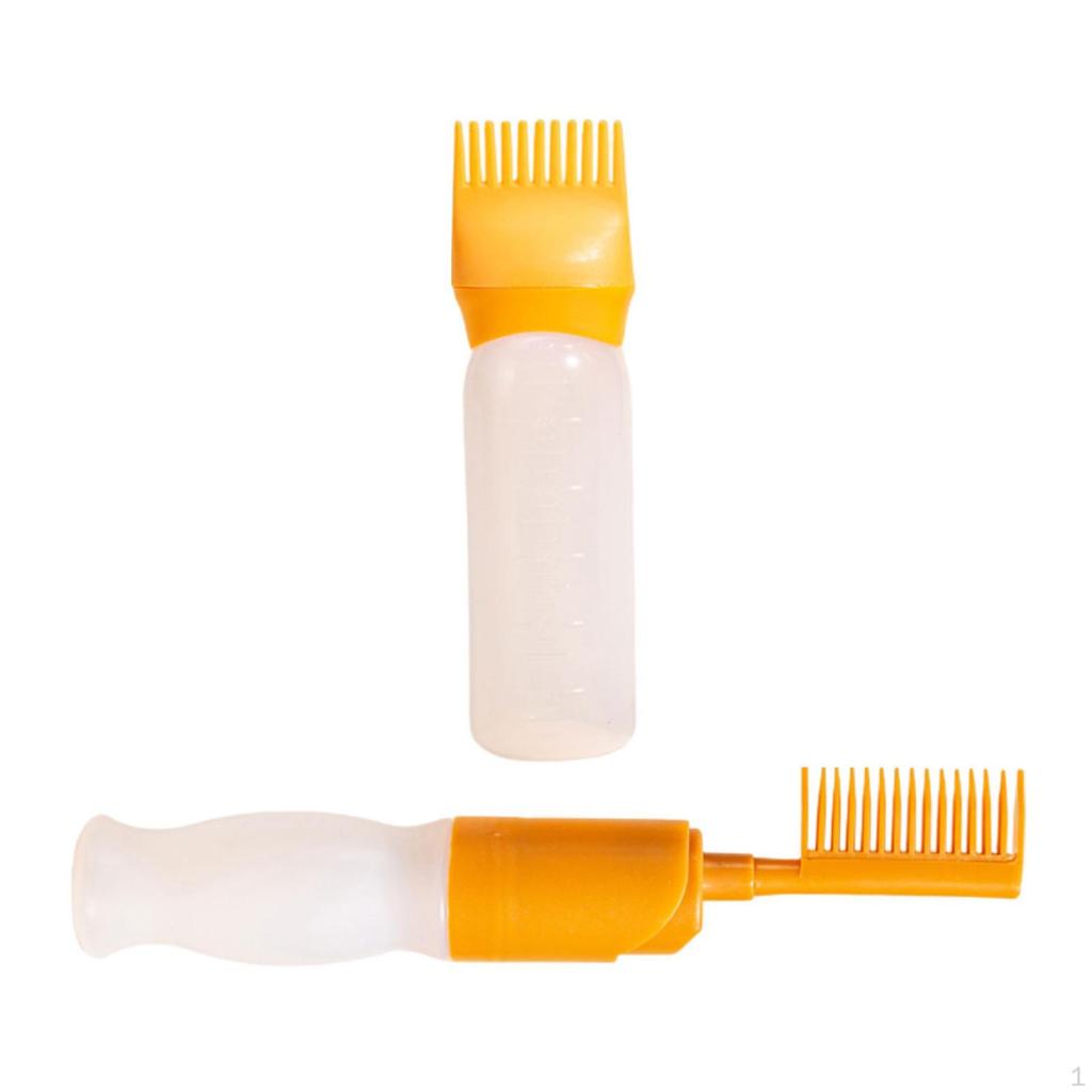 2 Pieces Comb Bottle Hair Oil Brush 120ml Refillable Dye