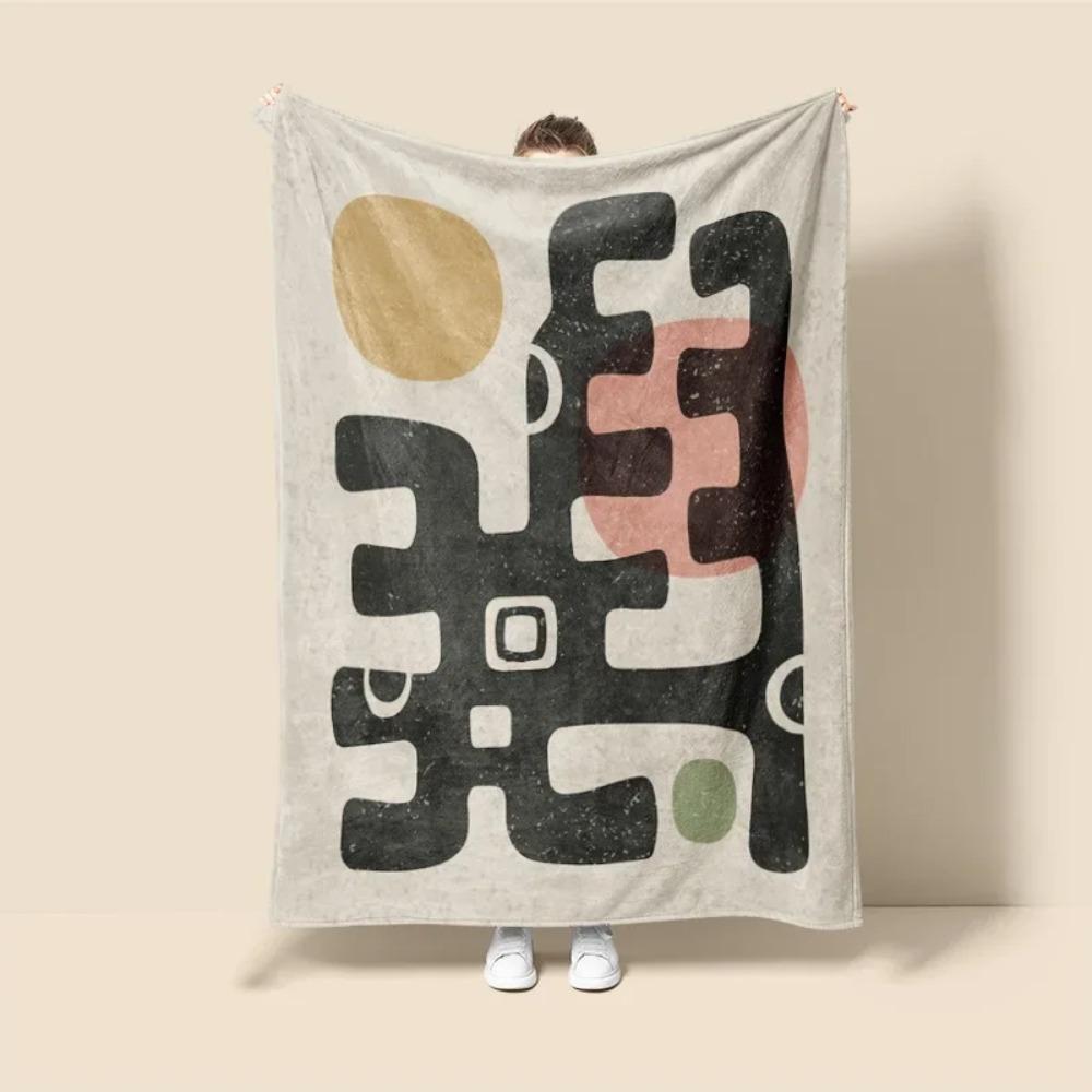 Skandinavischer Ins-Stil Morandi-Decke abstraktes geometrisches Design antistatisch Staub Netroots mit der gleichen Sofabezug-Decke