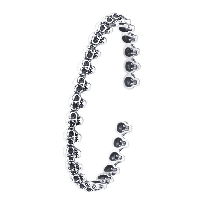 Exotic Simple Skeleton Bangle 925 Sterling Silver Retro Personalized Bone Exquisite Opening Bracelets TYB643