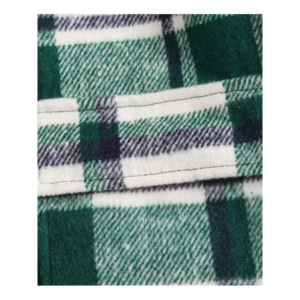 Jarní a podzimní horký prodej nové dámské oblečení Malé voňavé stylové náplastní taška Dekorace Kostkovaná vlněná bunda Kabát